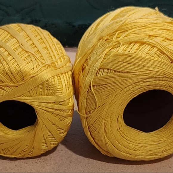 Vintage LOT of 2Crochet ThreadsJ+P CoatsKnit Cro SheenMustard yellowOne 4" - Picture 7 of 9